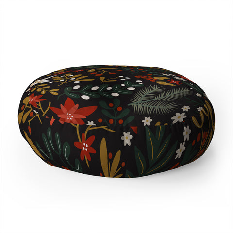 Marta Barragan Camarasa Dark holidays nature Floor Pillow Round
