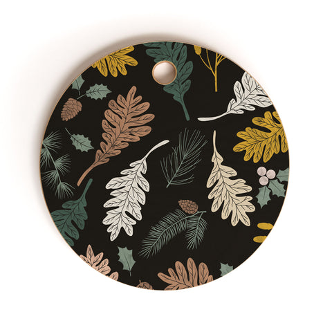 Marta Barragan Camarasa Dark meadow winter season I Cutting Board Round