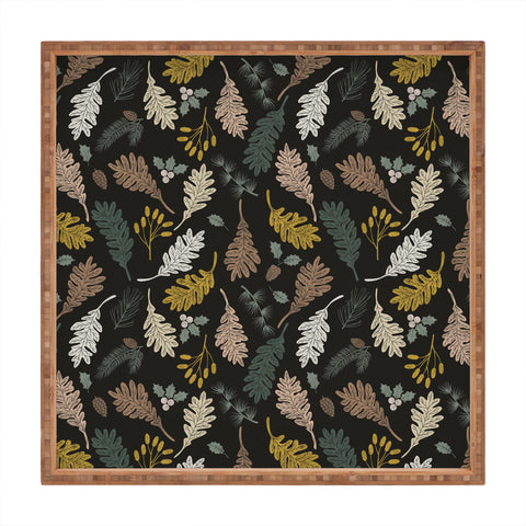 Marta Barragan Camarasa Dark meadow winter season I Square Tray