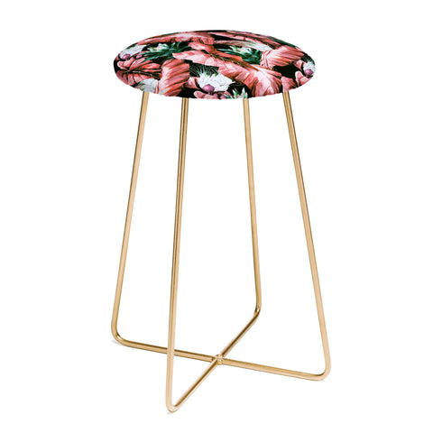 Marta Barragan Camarasa Dark tropical nature 03 Counter Stool