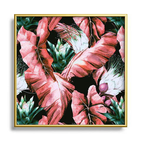 Marta Barragan Camarasa Dark tropical nature 03 Square Metal Framed Art Print