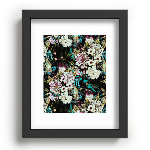 Marta Barragan Camarasa Dark wild floral 01 Recessed Framing Rectangle