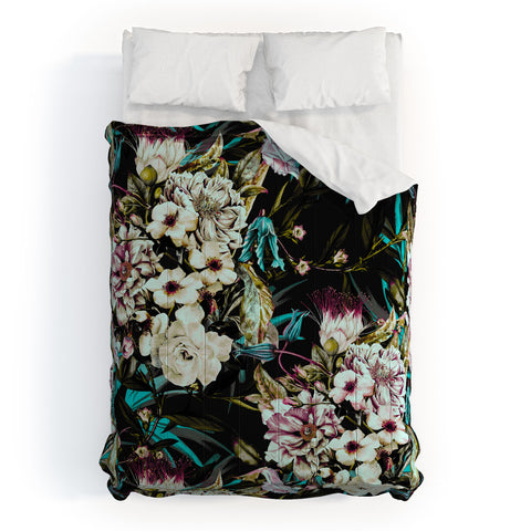 Marta Barragan Camarasa Dark wild floral 01 Comforter