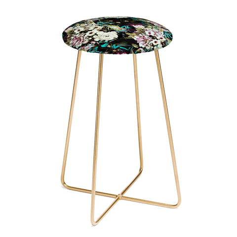 Marta Barragan Camarasa Dark wild floral 01 Counter Stool