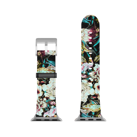 Marta Barragan Camarasa Dark wild floral 01 Apple Watch Band