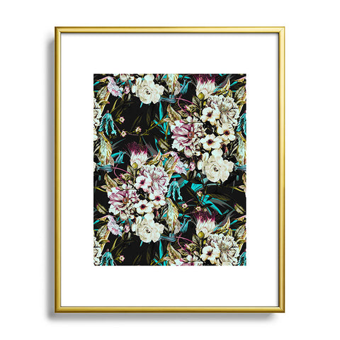 Marta Barragan Camarasa Dark wild floral 01 Metal Framed Art Print