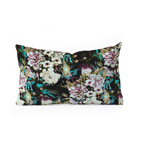 Marta Barragan Camarasa Dark wild floral 01 Oblong Throw Pillow