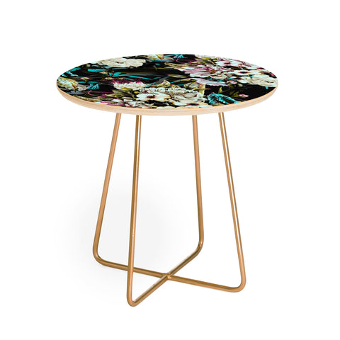 Marta Barragan Camarasa Dark wild floral 01 Round Side Table
