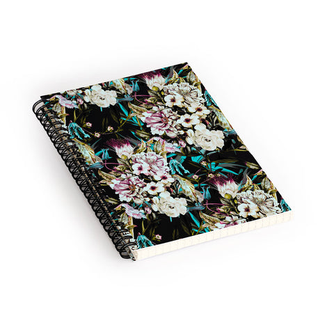 Marta Barragan Camarasa Dark wild floral 01 Spiral Notebook