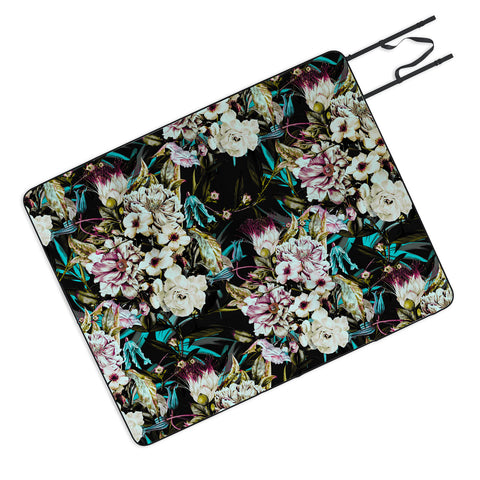 Marta Barragan Camarasa Dark wild floral 01 Picnic Blanket
