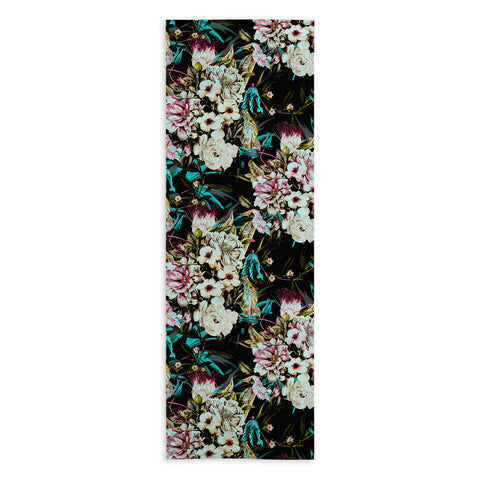 Marta Barragan Camarasa Dark wild floral 01 Yoga Towel