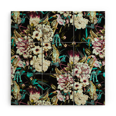 Marta Barragan Camarasa Dark wild floral 01 Wood Wall Mural
