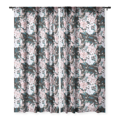 Marta Barragan Camarasa Dark wild pink bloom Sheer Window Curtain