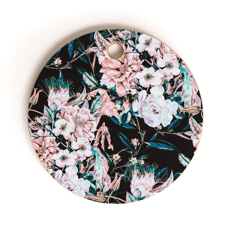 Marta Barragan Camarasa Dark wild pink bloom Cutting Board Round