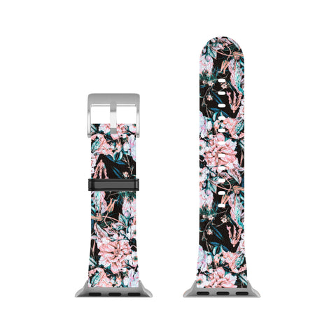 Marta Barragan Camarasa Dark wild pink bloom Apple Watch Band