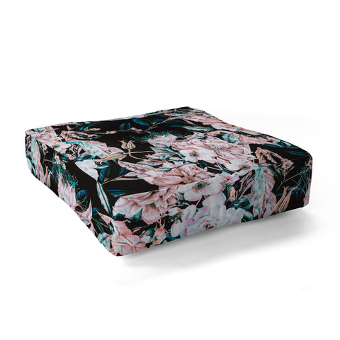 Marta Barragan Camarasa Dark wild pink bloom Floor Pillow Square