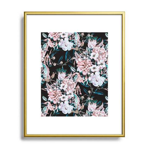Marta Barragan Camarasa Dark wild pink bloom Metal Framed Art Print