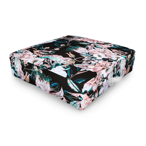 Marta Barragan Camarasa Dark wild pink bloom Outdoor Floor Cushion