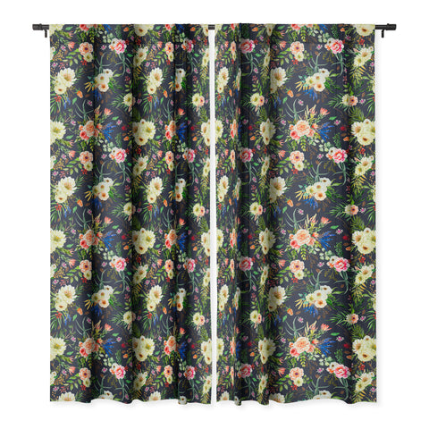 Marta Barragan Camarasa Darkness Wildflower Bouquets Blackout Window Curtain