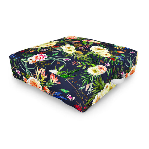 Marta Barragan Camarasa Darkness Wildflower Bouquets Outdoor Floor Cushion