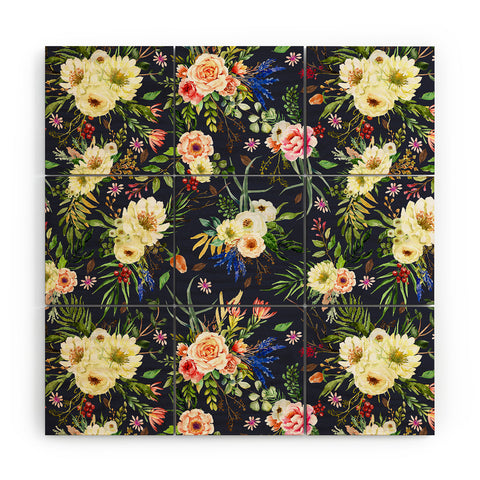 Marta Barragan Camarasa Darkness Wildflower Bouquets Wood Wall Mural
