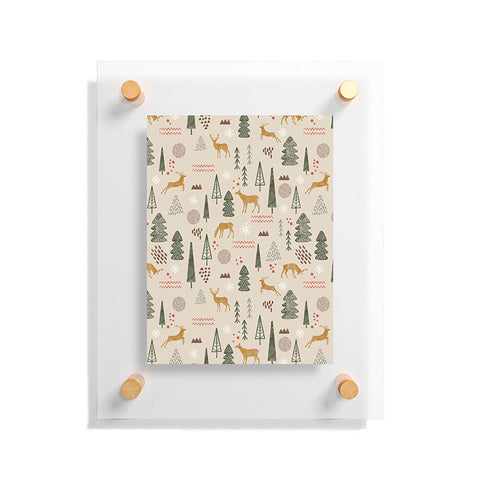 Marta Barragan Camarasa Deer Christmas forest Floating Acrylic Print