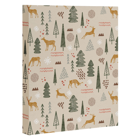 Marta Barragan Camarasa Deer Christmas forest Art Canvas