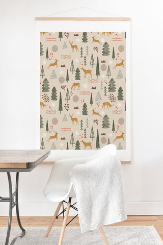 Marta Barragan Camarasa Deer Christmas forest Art Print And Hanger