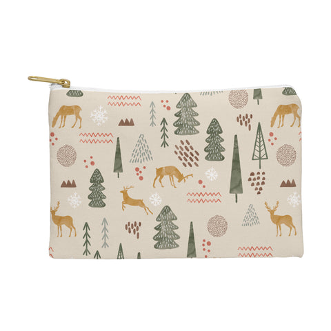 Marta Barragan Camarasa Deer Christmas forest Pouch