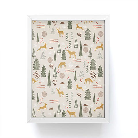 Marta Barragan Camarasa Deer Christmas forest Framed Mini Art Print