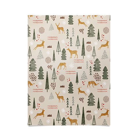 Marta Barragan Camarasa Deer Christmas forest Poster