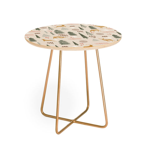 Marta Barragan Camarasa Deer Christmas forest Round Side Table