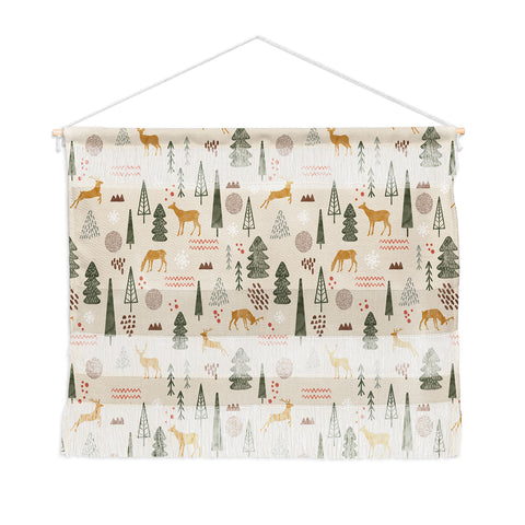 Marta Barragan Camarasa Deer Christmas forest Wall Hanging Landscape