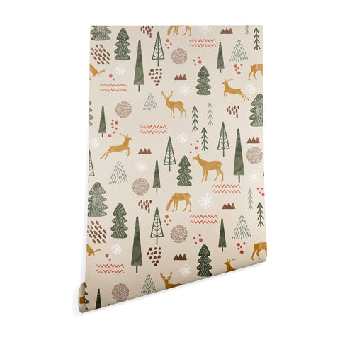 Marta Barragan Camarasa Deer Christmas forest Wallpaper
