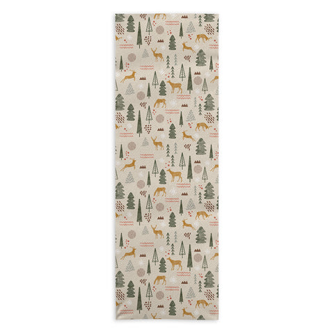 Marta Barragan Camarasa Deer Christmas forest Yoga Towel