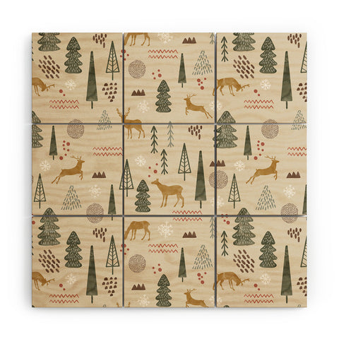 Marta Barragan Camarasa Deer Christmas forest Wood Wall Mural