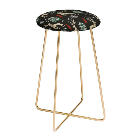 Marta Barragan Camarasa Deer in the snowy night Counter Stool