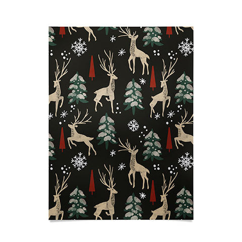 Marta Barragan Camarasa Deer in the snowy night Poster