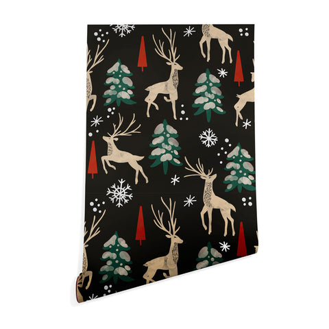 Marta Barragan Camarasa Deer in the snowy night Wallpaper