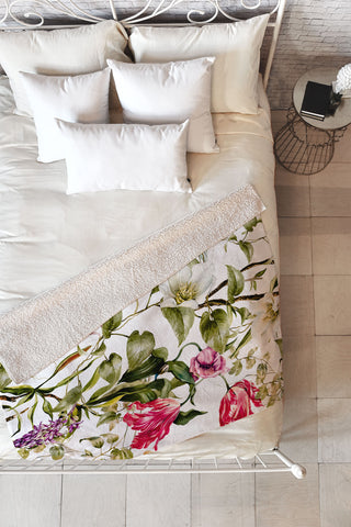 Marta Barragan Camarasa detailed botanical garden Fleece Throw Blanket