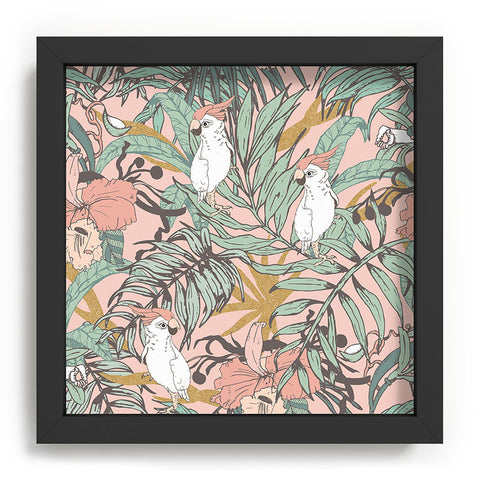 Marta Barragan Camarasa Drawing exotic birds in the rainforest Recessed Framing Square