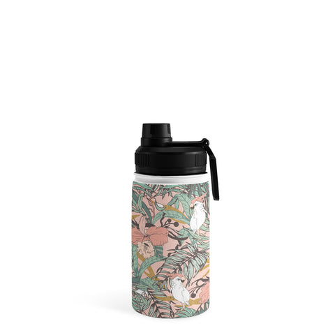 Marta Barragan Camarasa Drawing exotic birds in the rainforest Water Bottle