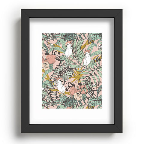 Marta Barragan Camarasa Drawing exotic birds in the rainforest Recessed Framing Rectangle