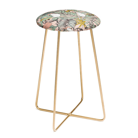 Marta Barragan Camarasa Drawing exotic birds in the rainforest Counter Stool