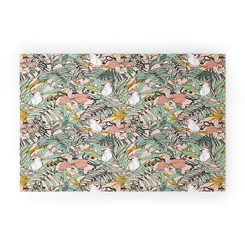 Marta Barragan Camarasa Drawing exotic birds in the rainforest Welcome Mat