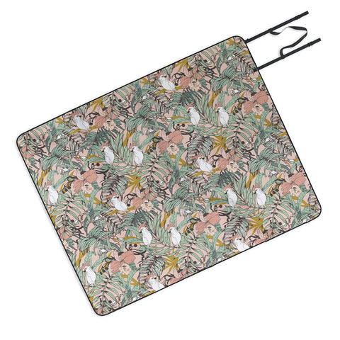 Marta Barragan Camarasa Drawing exotic birds in the rainforest Picnic Blanket
