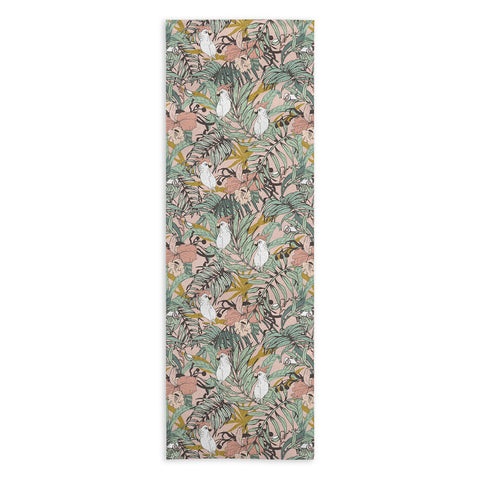 Marta Barragan Camarasa Drawing exotic birds in the rainforest Yoga Towel