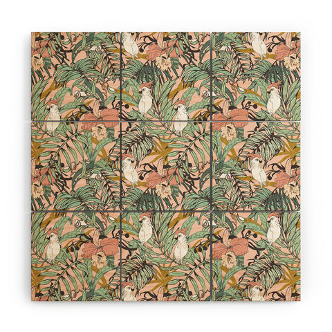 Marta Barragan Camarasa Drawing exotic birds in the rainforest Wood Wall Mural