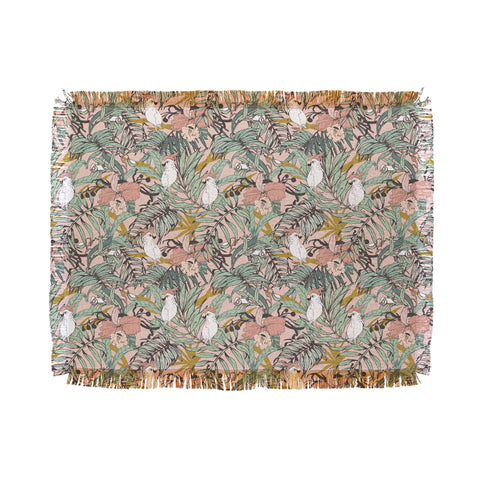 Marta Barragan Camarasa Drawing exotic birds in the rainforest Throw Blanket