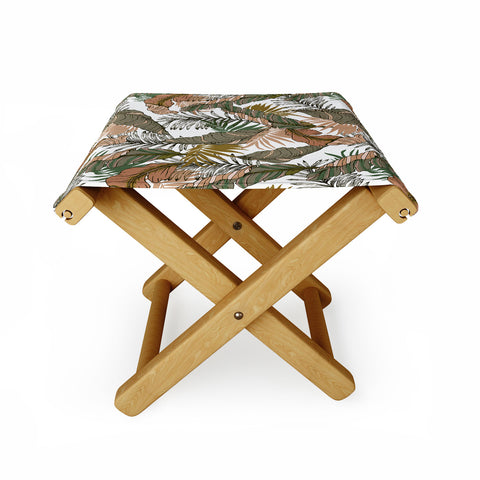 Marta Barragan Camarasa Drawing of wild tropical jungle I Folding Stool